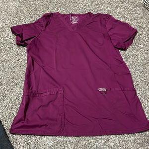 Cherokee wine workwear scrub top
